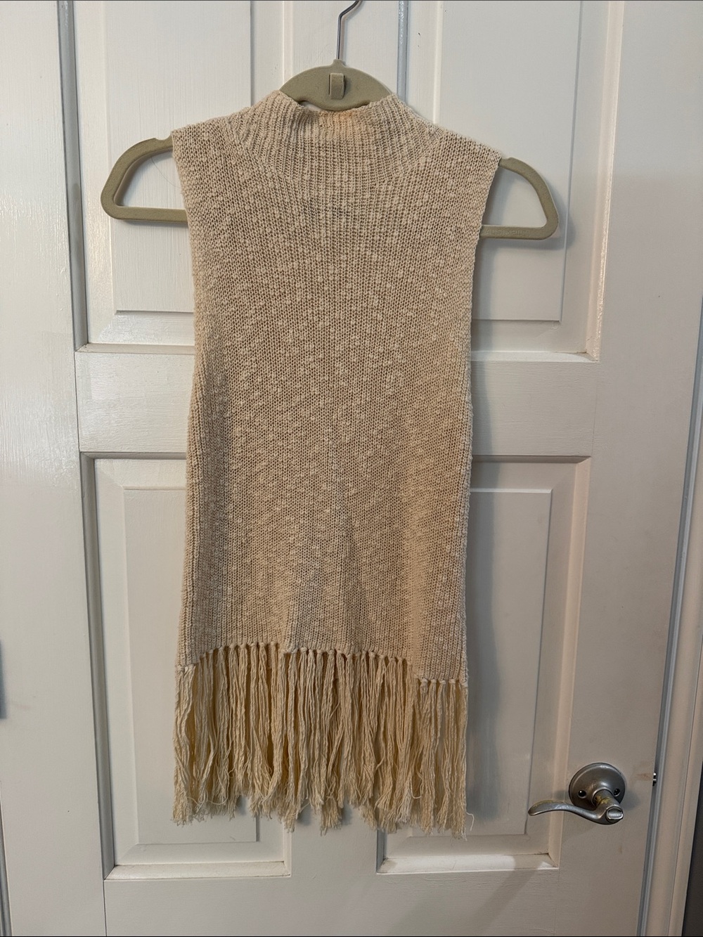 Rails Cream Fringe Knit Sleeveless Tank Top